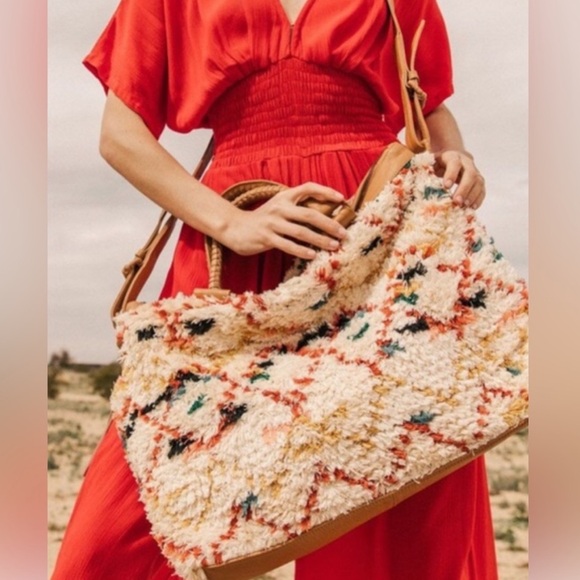 Cleobella Colinas by Anthropologie Shaggy Weekender Tote Bag